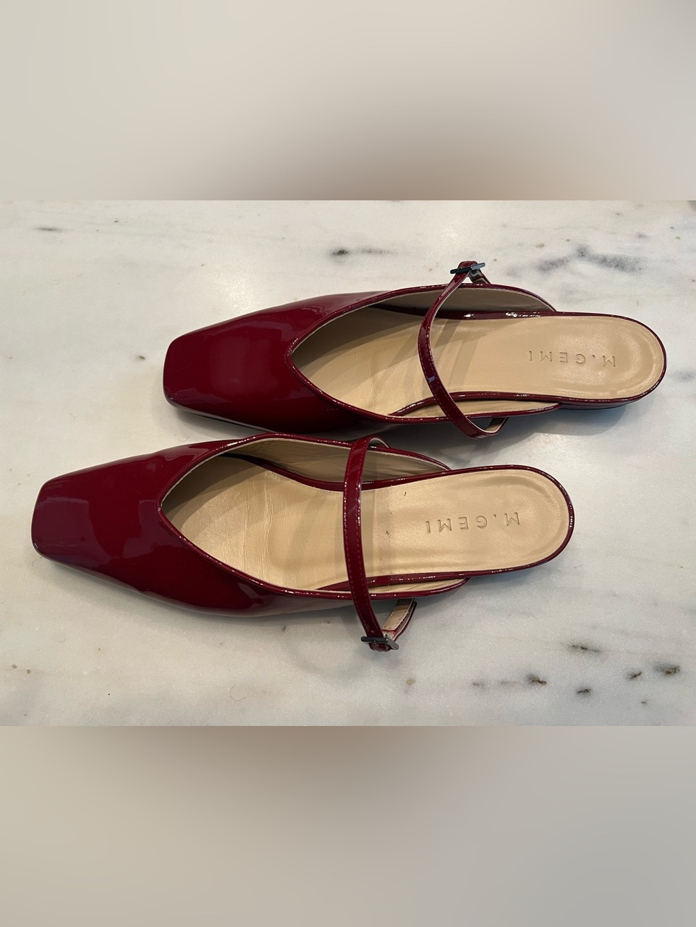 M. Gemi Burgundy Patent Mary Jane Flats
